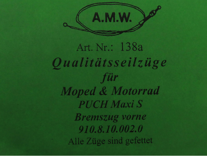 Brake cable Puch Maxi S front two adjustment screws AMW